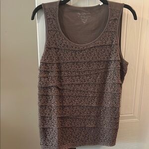 Chico's Brown Ruffled Sleeveless Tank Top